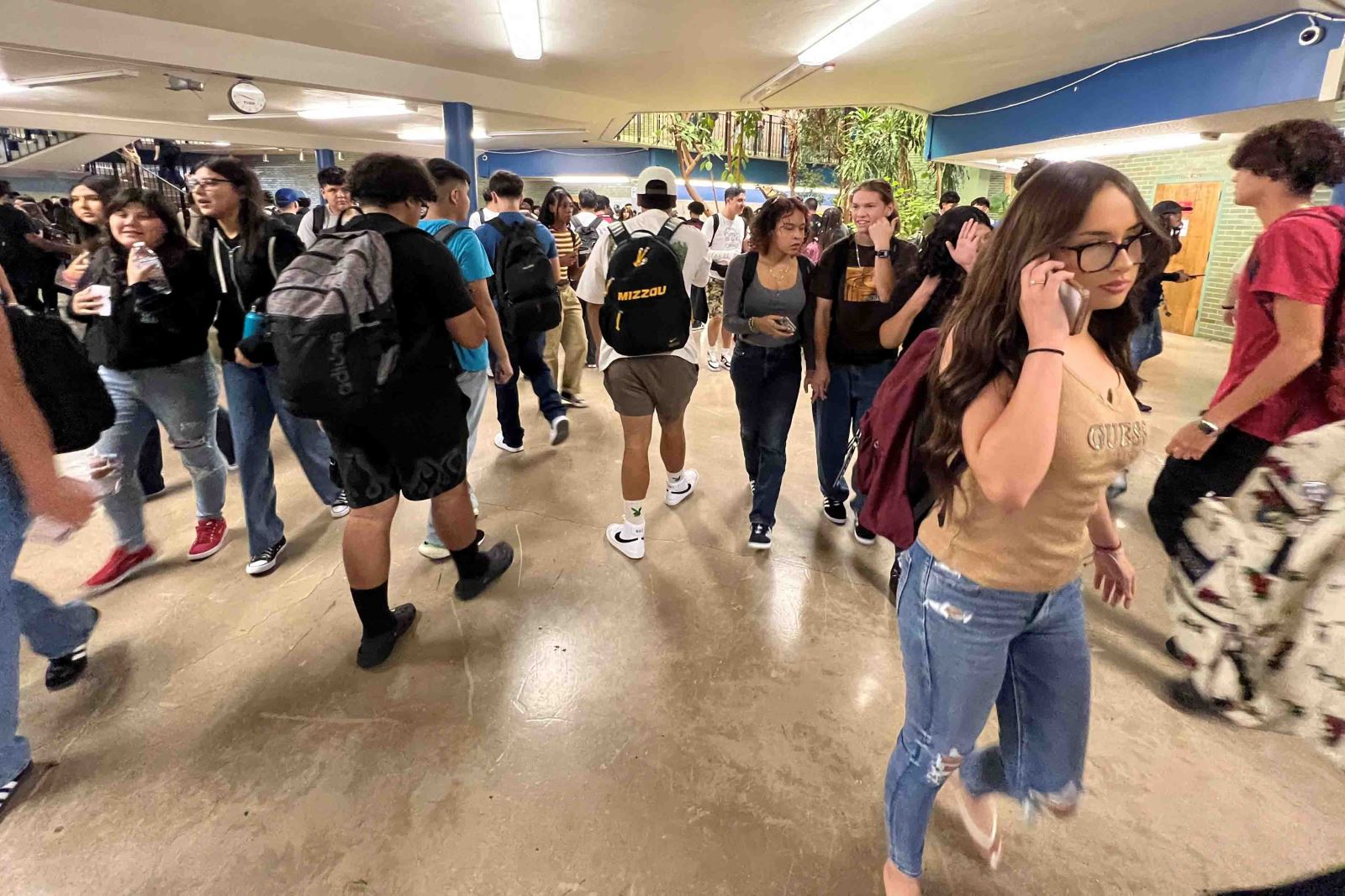 The hallways of Cholla are bustling with activity on the first day of school