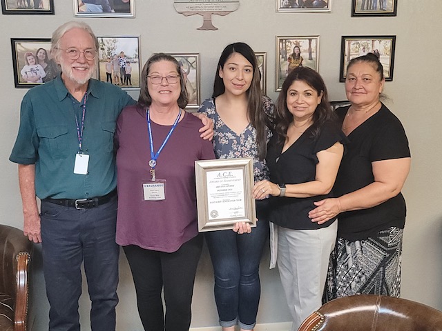 The Santa Rita Exchange awarded Ariyanna Perez as Student of the month